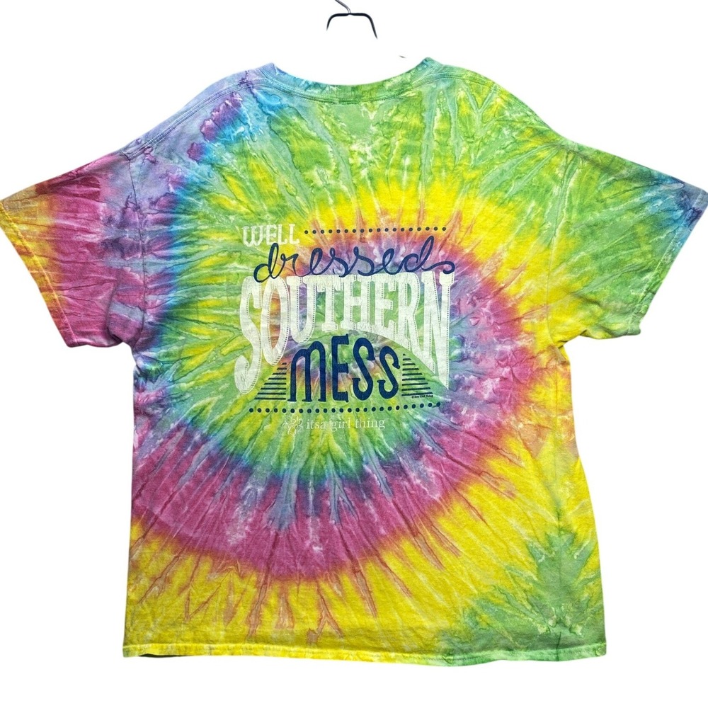 Itsa‎ Girl Thing Shirt Womens Extra Large Tie-Dye Spell Out AOP Streetwear